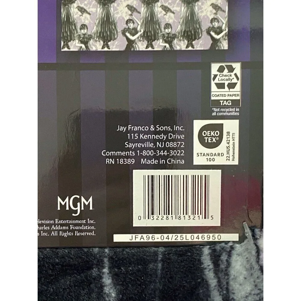 Wednesday Addams Dancing Netflix Show Soft Plush Throw 50” X 70” Purple Crow NEW